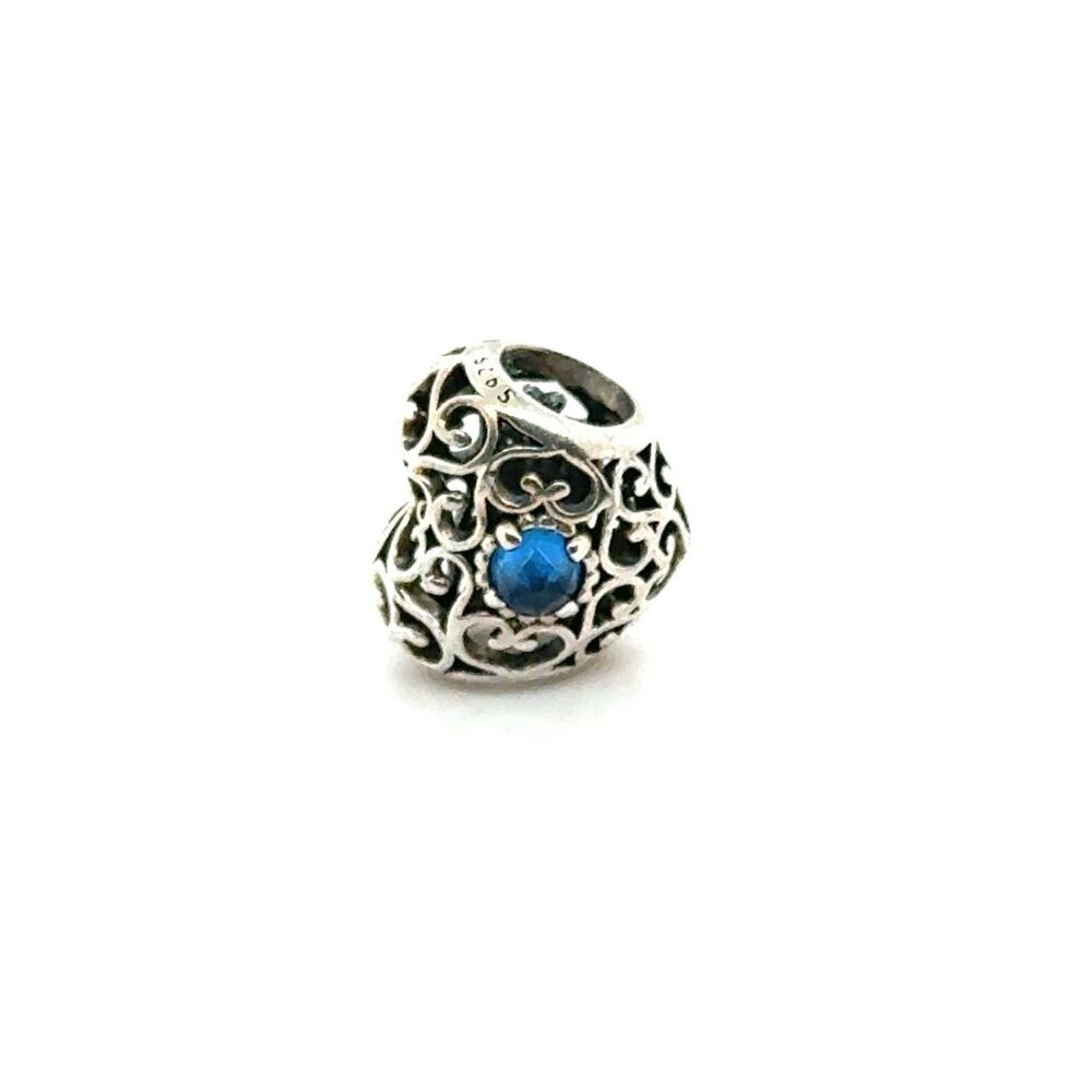 Pandora Blue Sapphire Heart Charm‎